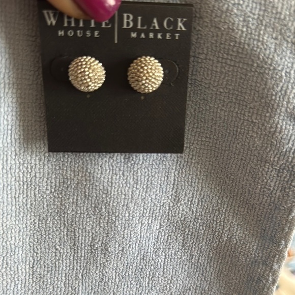 White House Black Market Silver Geometric Earrings-Brand New - Picture 2 of 3
